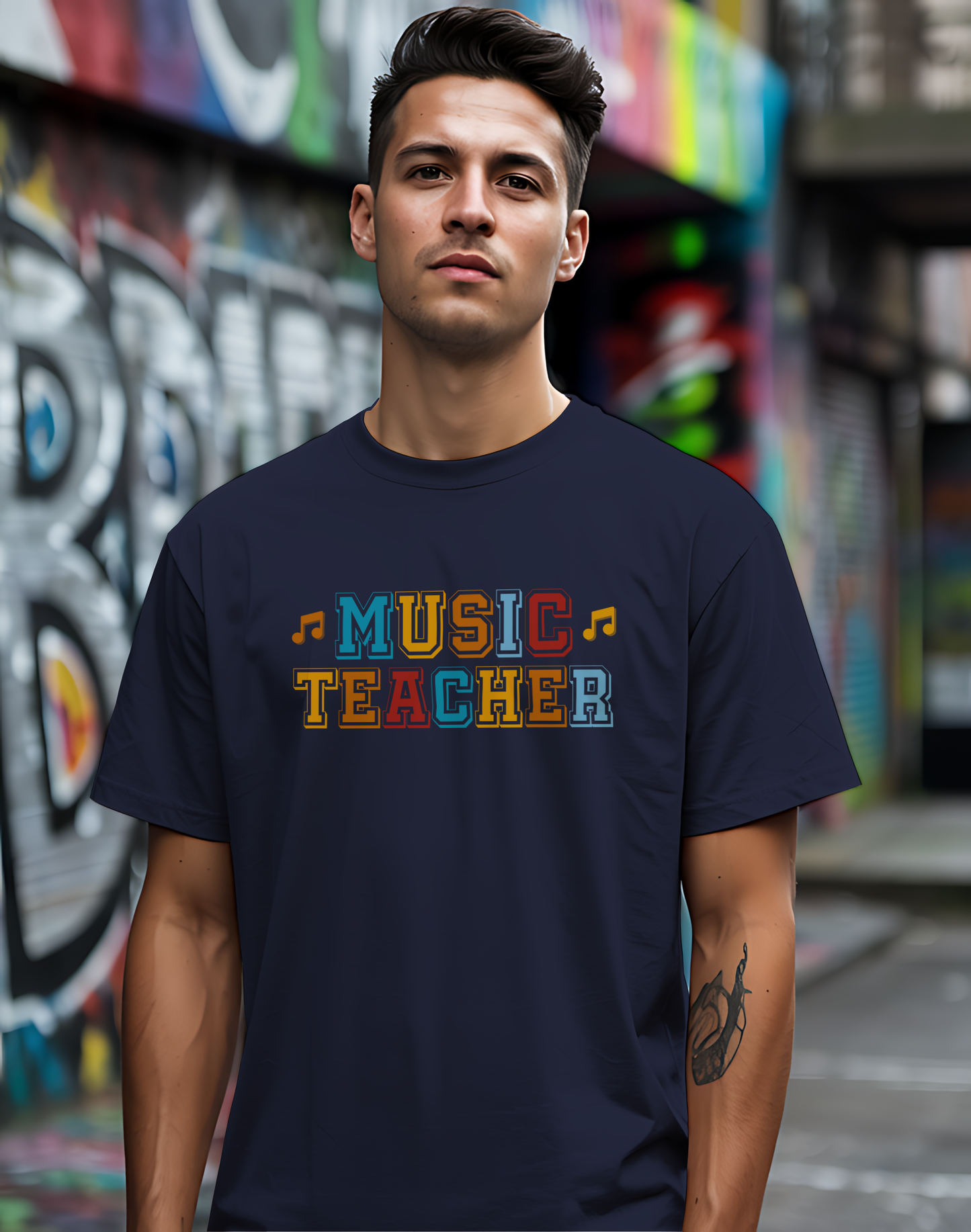 Retro Music Teacher Tee 🎶 Colorful Educator Shirt - Music Appreciation Gift