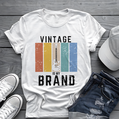 Vintage Is My Brand Tee 🎸 Retro Guitar Shirt - Vintage Style Gift