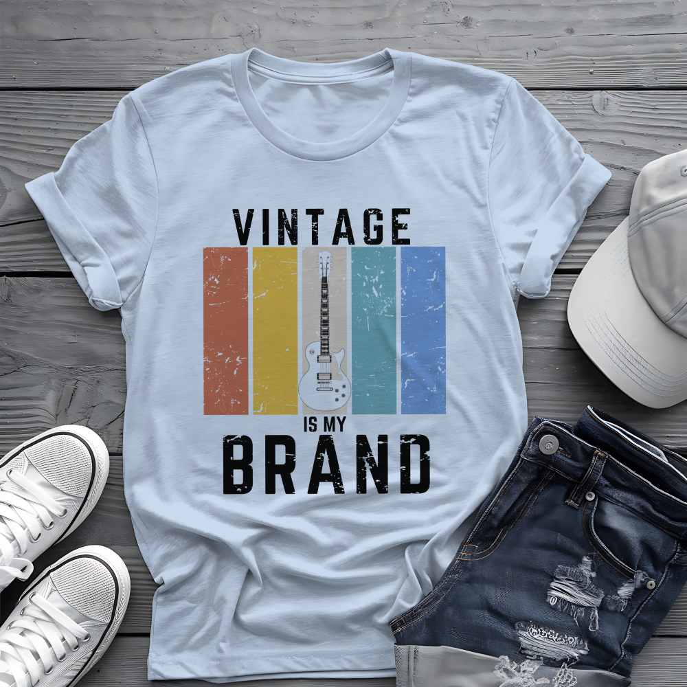 Vintage Is My Brand Tee 🎸 Retro Guitar Shirt - Vintage Style Gift