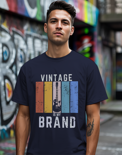 Vintage Is My Brand Tee 🎸 Retro Guitar Shirt - Vintage Style Gift