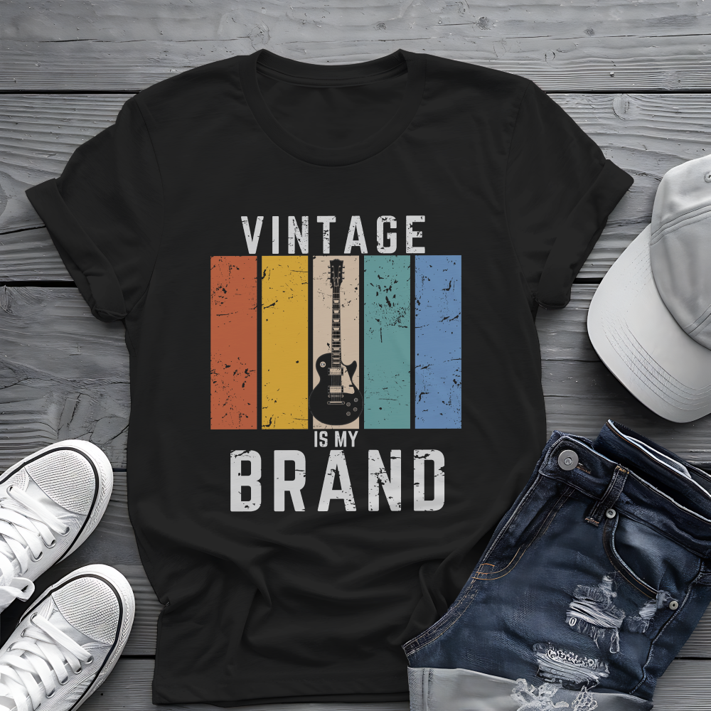Vintage Is My Brand Tee 🎸 Retro Guitar Shirt - Vintage Style Gift