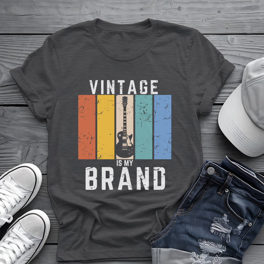 Vintage Is My Brand Tee 🎸 Retro Guitar Shirt - Vintage Style Gift