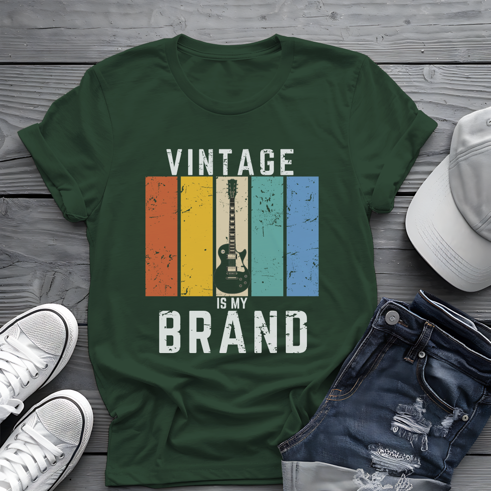 Vintage Is My Brand Tee 🎸 Retro Guitar Shirt - Vintage Style Gift
