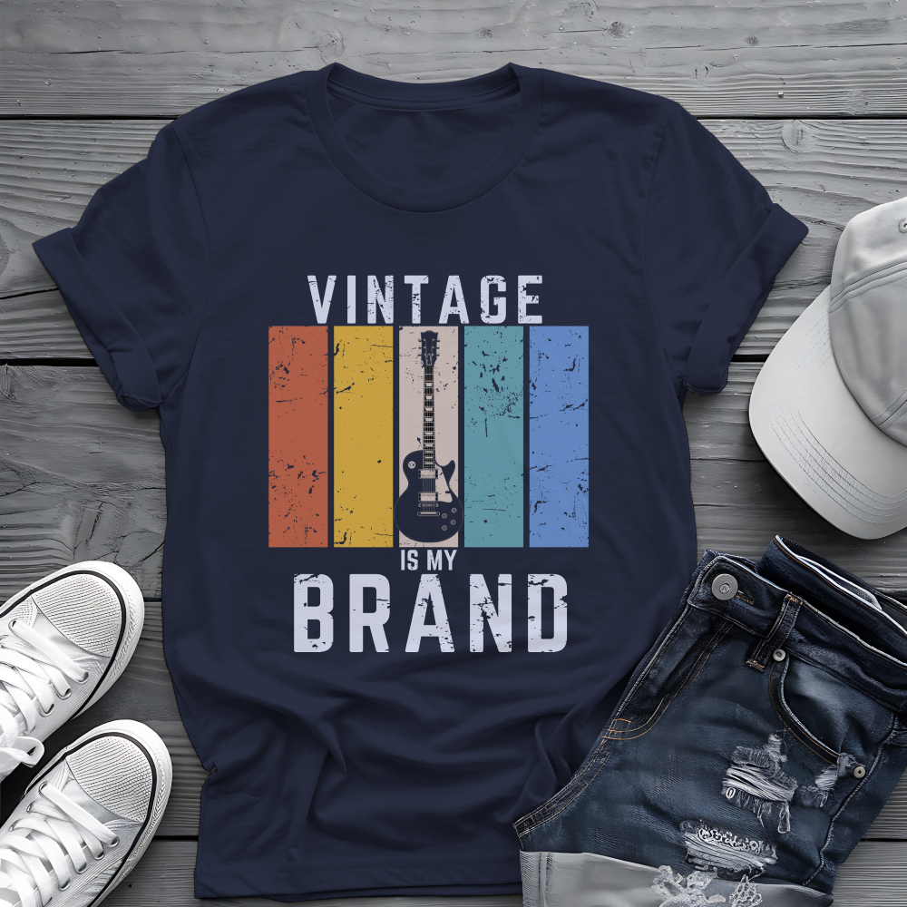 Vintage Is My Brand Tee 🎸 Retro Guitar Shirt - Vintage Style Gift