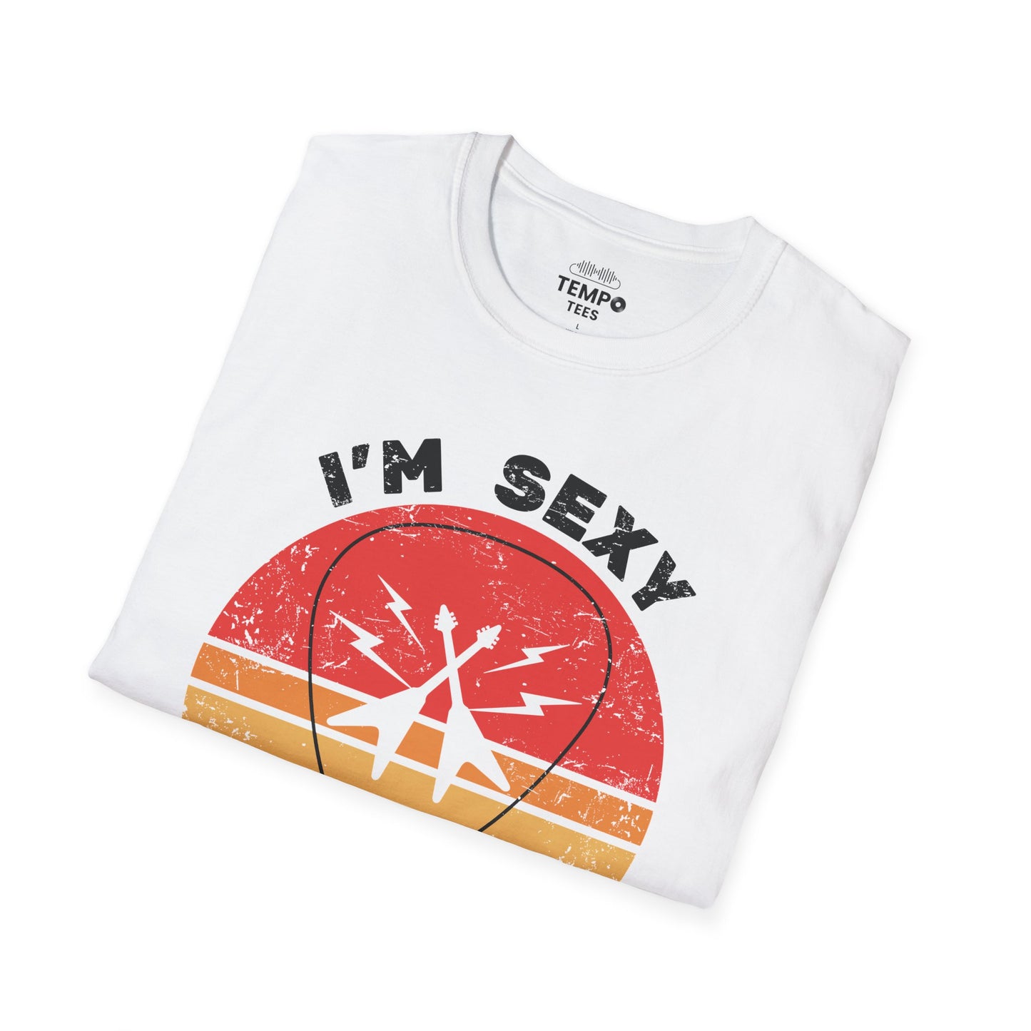 I'm Sexy and I Strum It Tee 🎸 Retro Guitar Pick Shirt - Funny Musician Gift