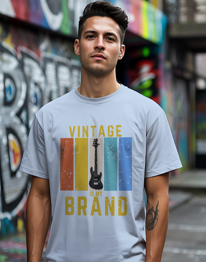 Vintage Is My Brand Tee 🎸 Retro Bass Guitar Shirt - Vintage Style Gift