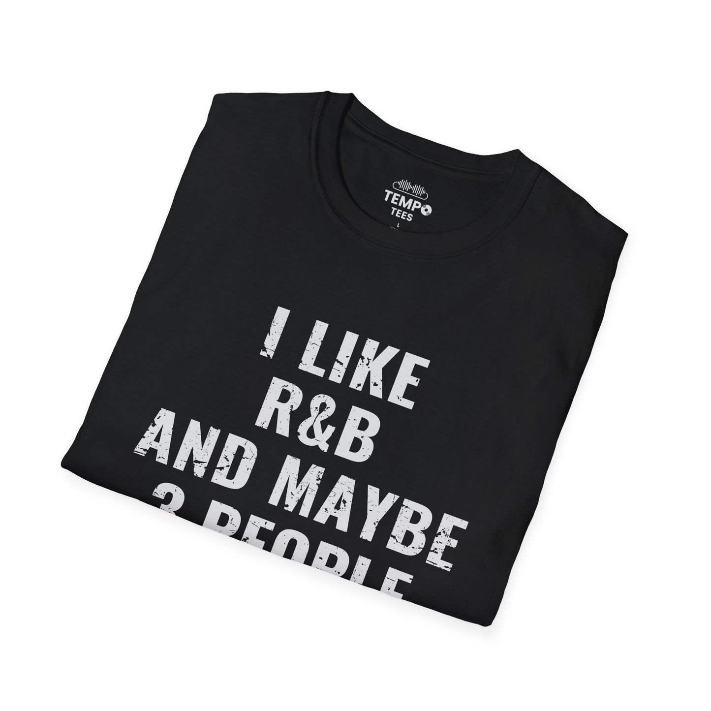 I Like R&B and Maybe 3 People Tee 🎤 Bold Introverted R&B Shirt - Distressed Design