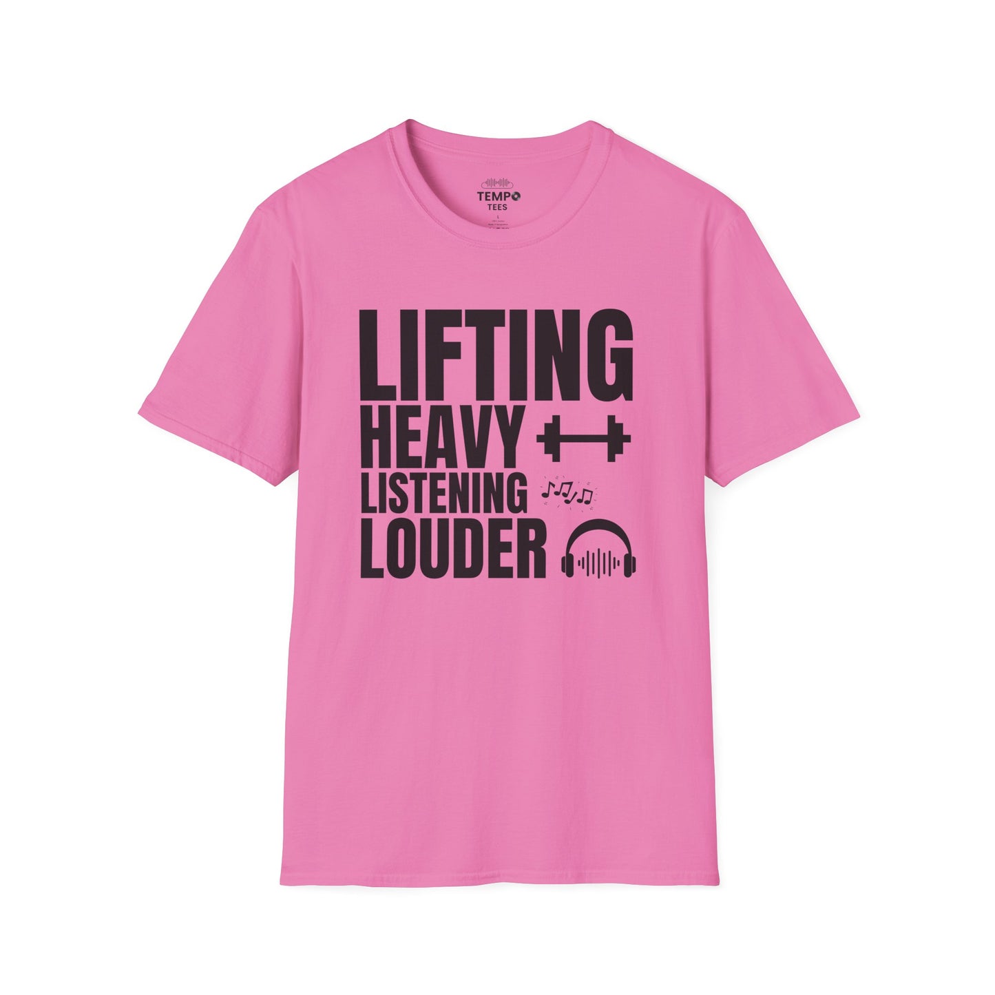 Lifting Heavy Listening Louder Tee 🏋️‍♂️ Music Workout Shirt