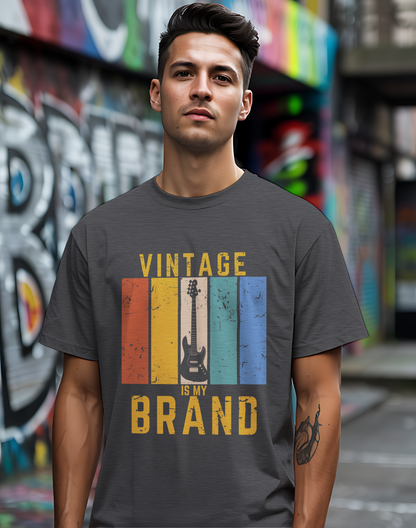 Vintage Is My Brand Tee 🎸 Retro Bass Guitar Shirt - Vintage Style Gift