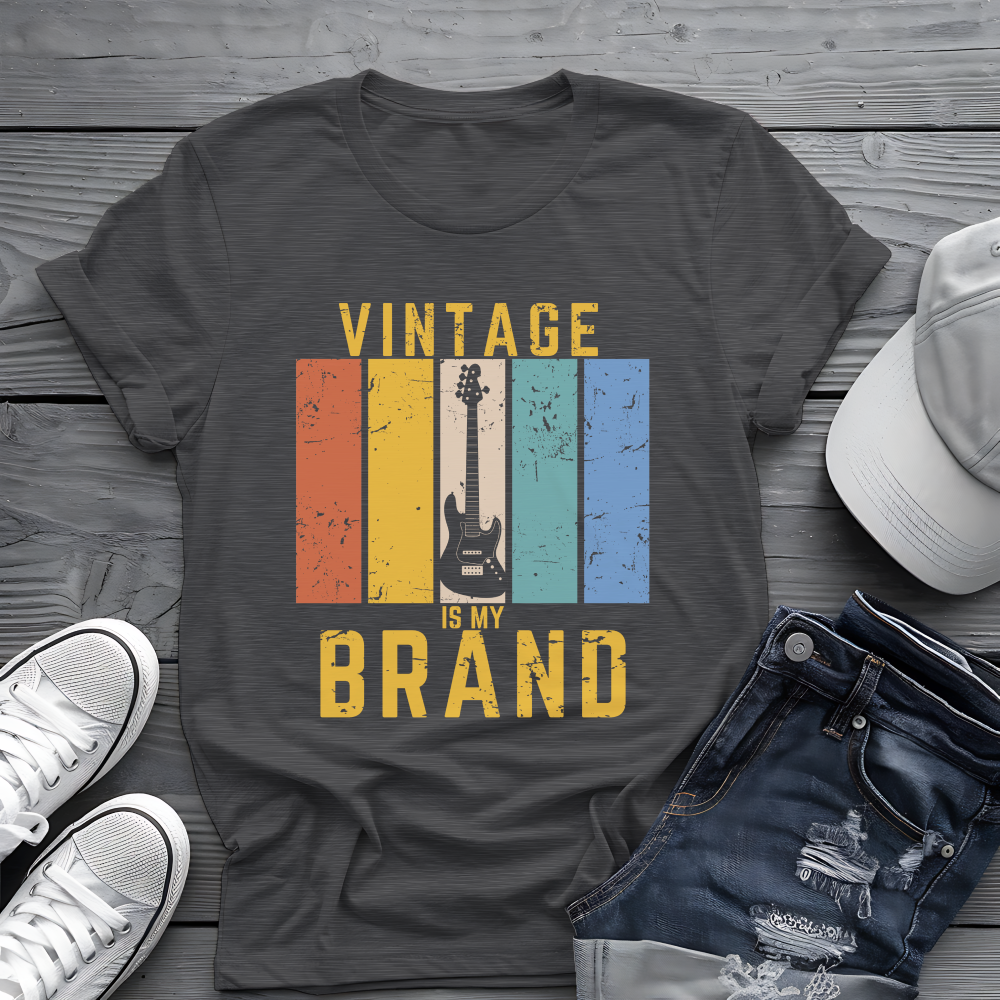 Vintage Is My Brand Tee 🎸 Retro Bass Guitar Shirt - Vintage Style Gift