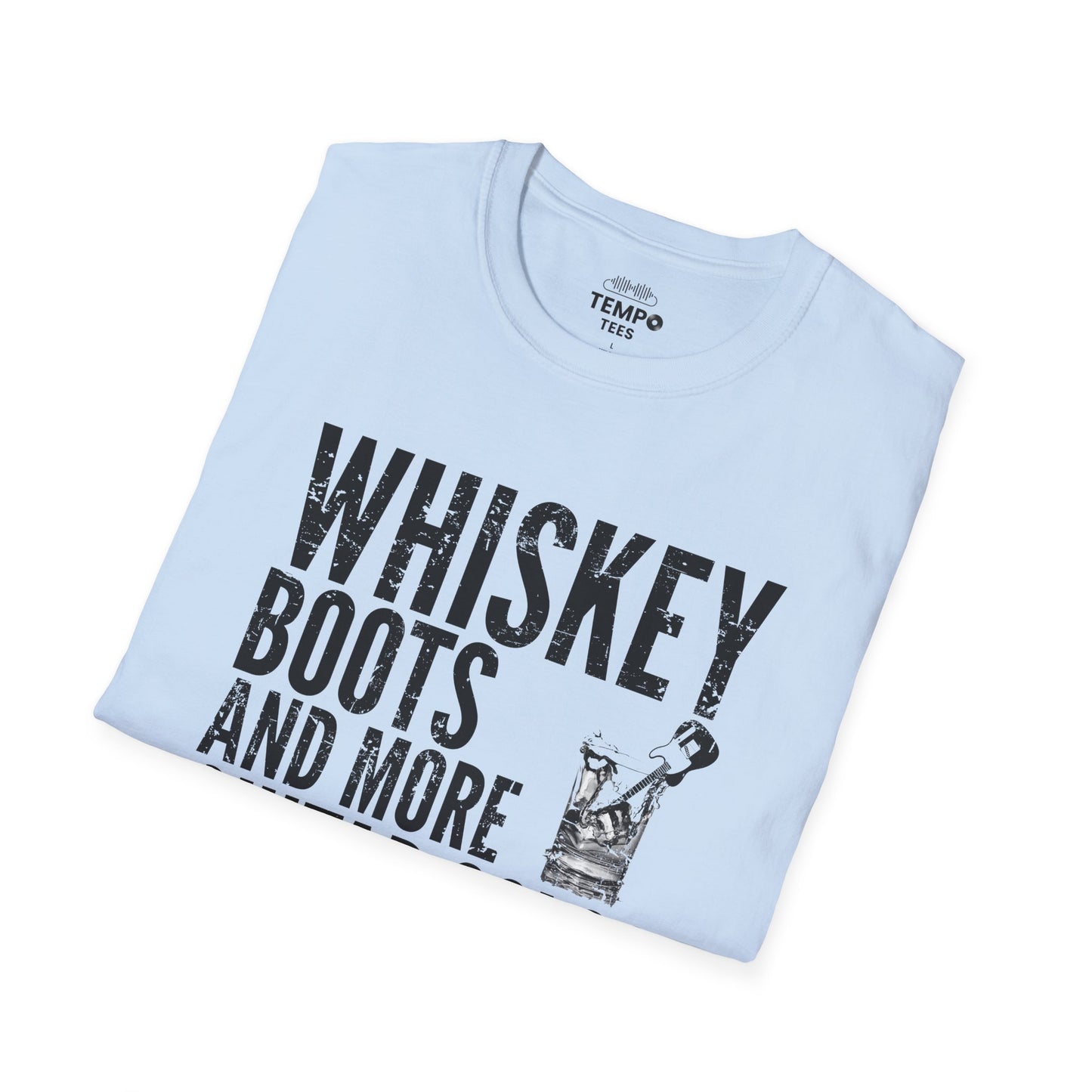 Whiskey Boots Guitar Tee 🥃🎸 Funny Country Music Shirt