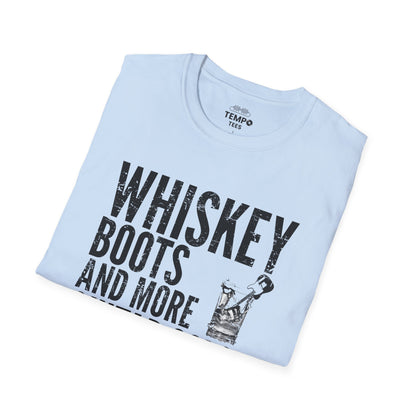 Whiskey Boots Guitar Tee 🥃🎸 Funny Country Music Shirt