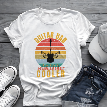 Guitar Dad Tee 🎸 Retro Sunset Shirt - Cool Dad Gift