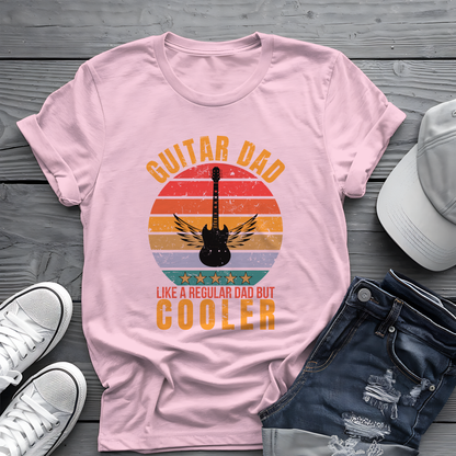 Guitar Dad Tee 🎸 Retro Sunset Shirt - Cool Dad Gift