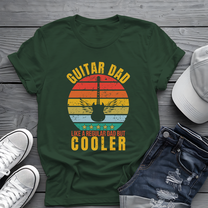 Guitar Dad Tee 🎸 Retro Sunset Shirt - Cool Dad Gift