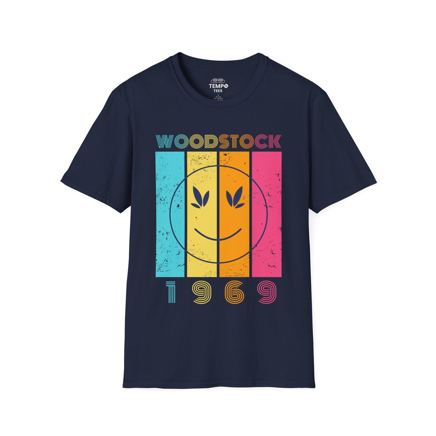 Woodstock 1969 Smiley Tee ☮️ Retro Music Festival Shirt