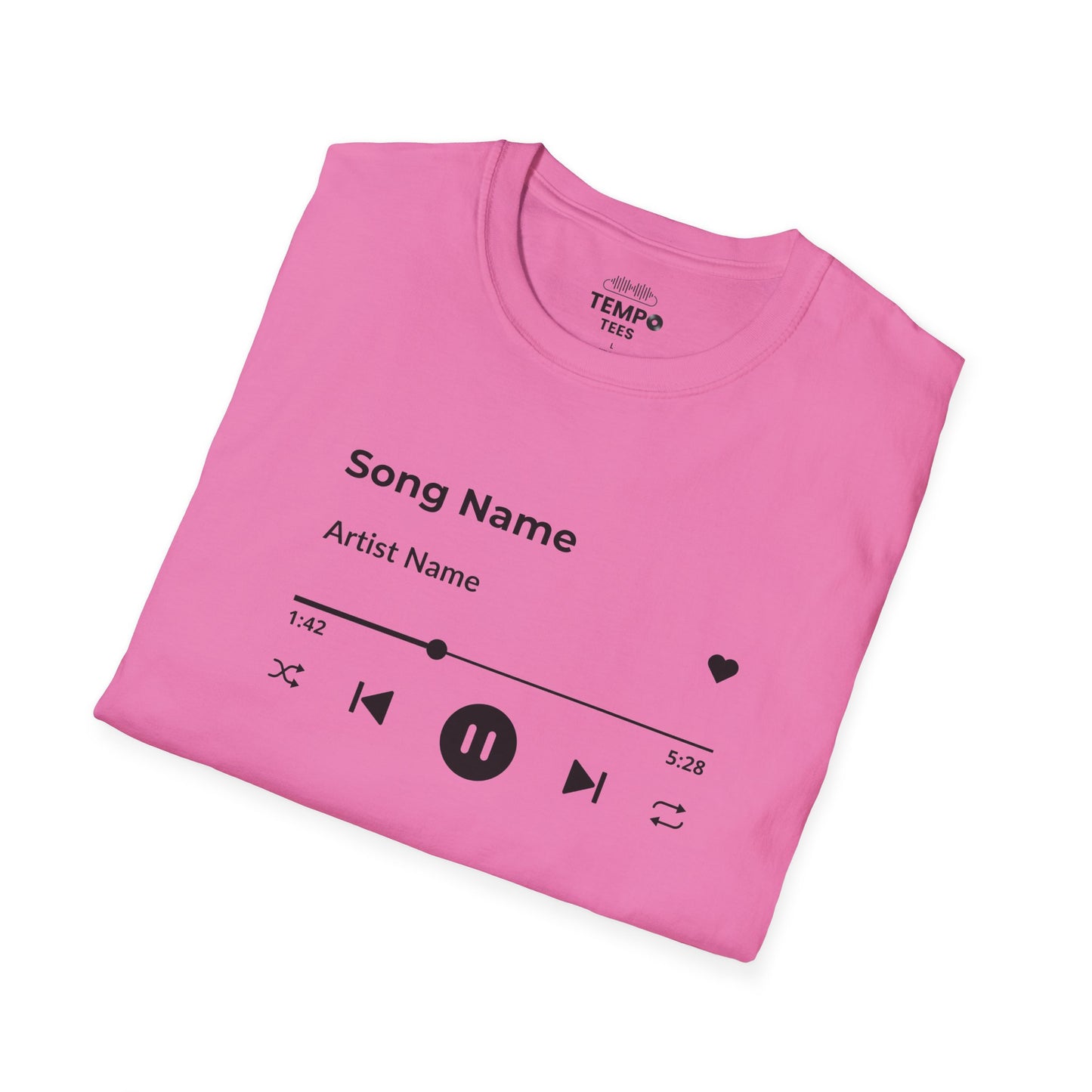 Personalized Music Player Tee 🎧 Clean UI Design - Music Lover Gift