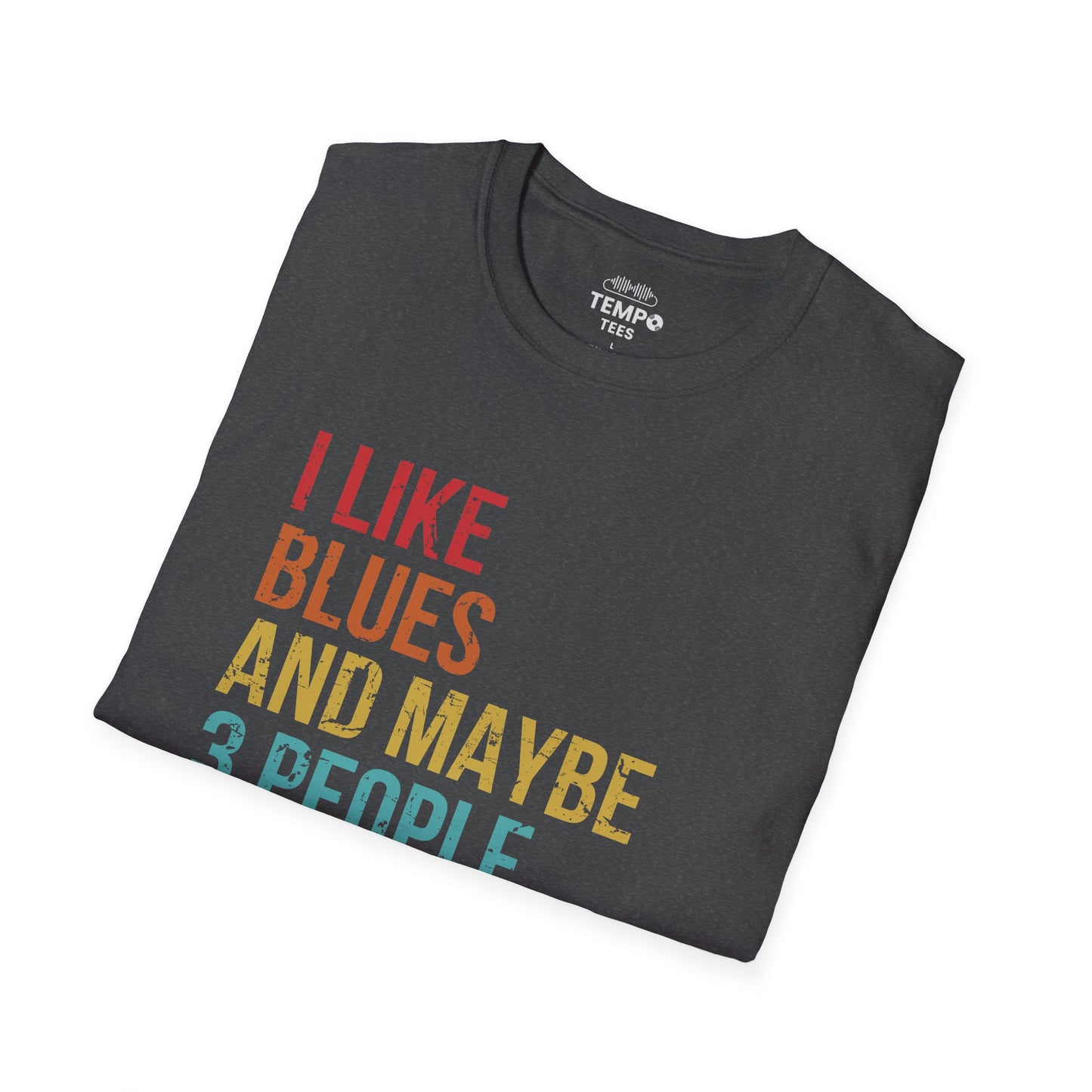 I Like Blues and Maybe 3 People Tee 🎸 Funny Introvert Blues Shirt - Retro Design