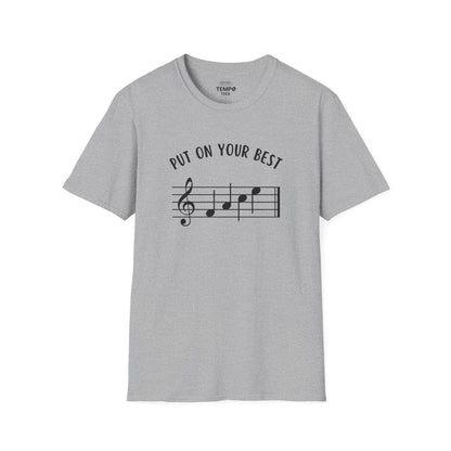 Put On Your Best FACE Tee 🎶 Musical Notes Shirt - Motivational Musician Gift