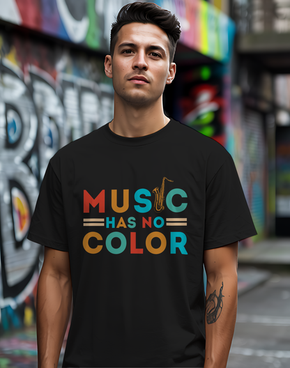 Music Has No Color Sax Tee 🎷 Unity Music Shirt - Equality Gift