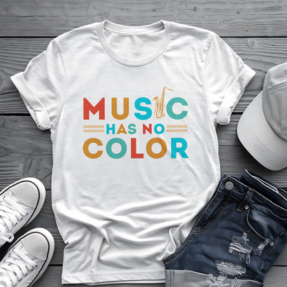 Music Has No Color Sax Tee 🎷 Unity Music Shirt - Equality Gift