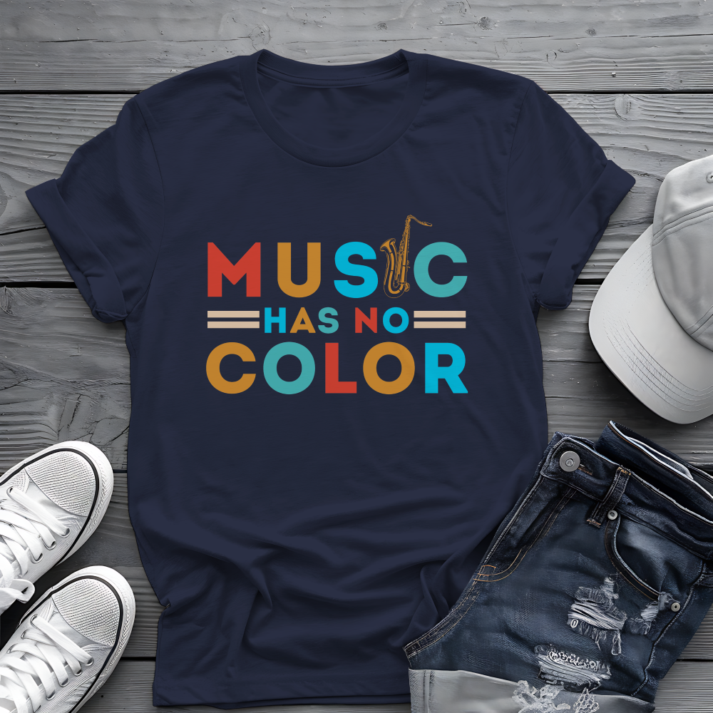 Music Has No Color Sax Tee 🎷 Unity Music Shirt - Equality Gift