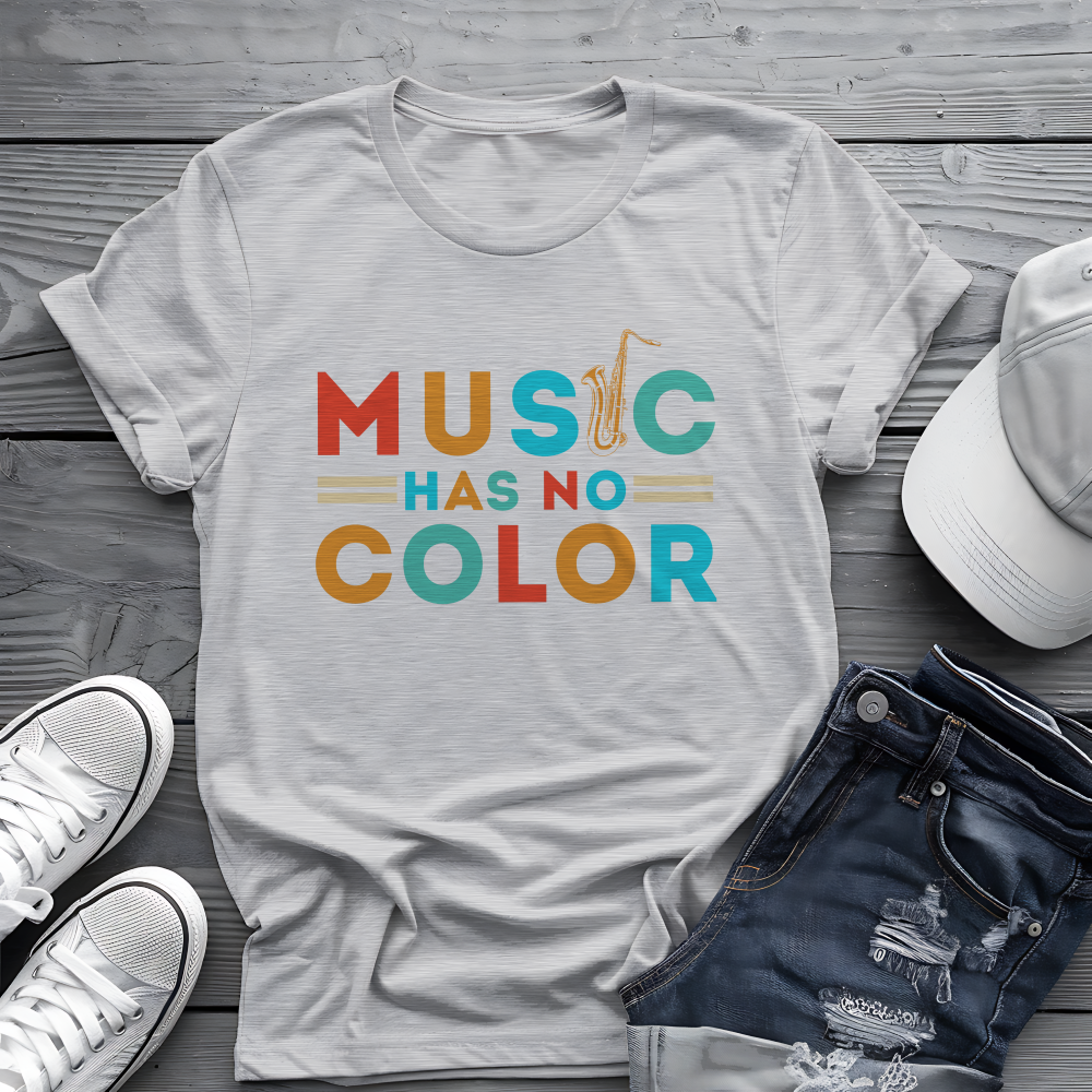 Music Has No Color Sax Tee 🎷 Unity Music Shirt - Equality Gift