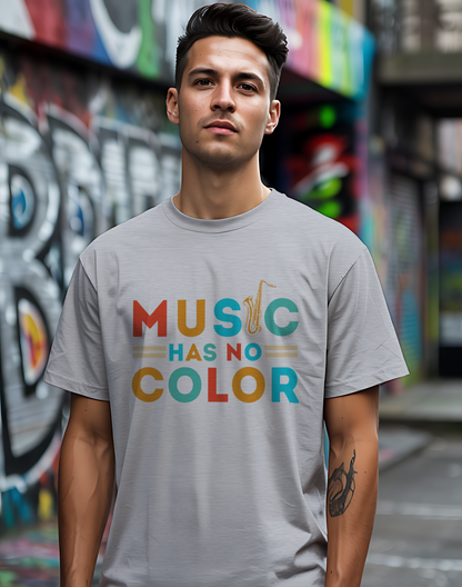 Music Has No Color Sax Tee 🎷 Unity Music Shirt - Equality Gift