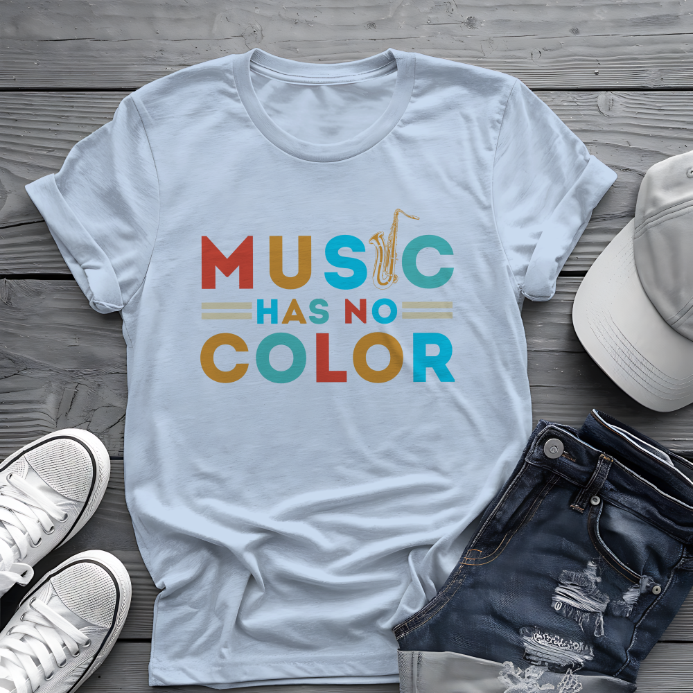 Music Has No Color Sax Tee 🎷 Unity Music Shirt - Equality Gift