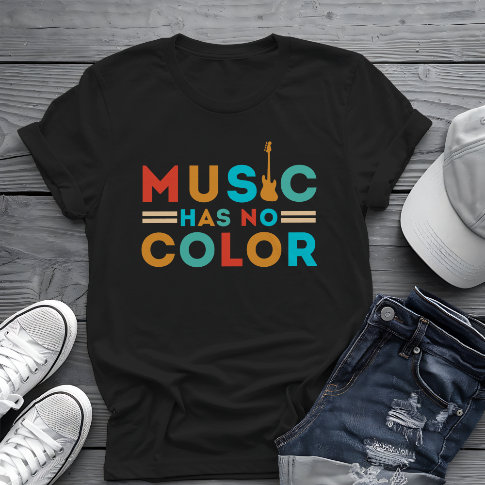 Music Has No Color Bass Tee 🎸 Unity Music Shirt - Equality Gift