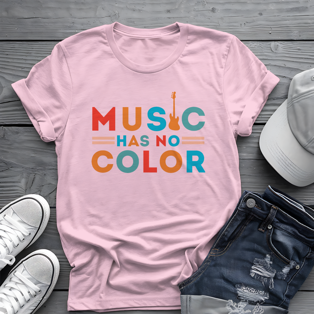 Music Has No Color Bass Tee 🎸 Unity Music Shirt - Equality Gift