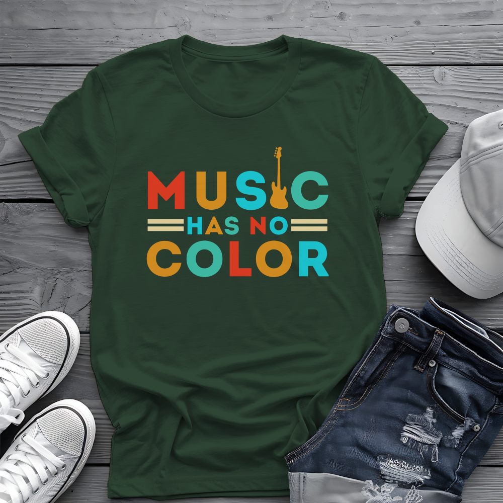 Music Has No Color Bass Tee 🎸 Unity Music Shirt - Equality Gift
