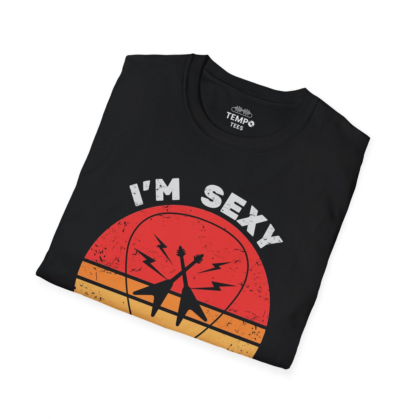 I'm Sexy and I Strum It Tee 🎸 Retro Guitar Pick Shirt - Funny Musician Gift