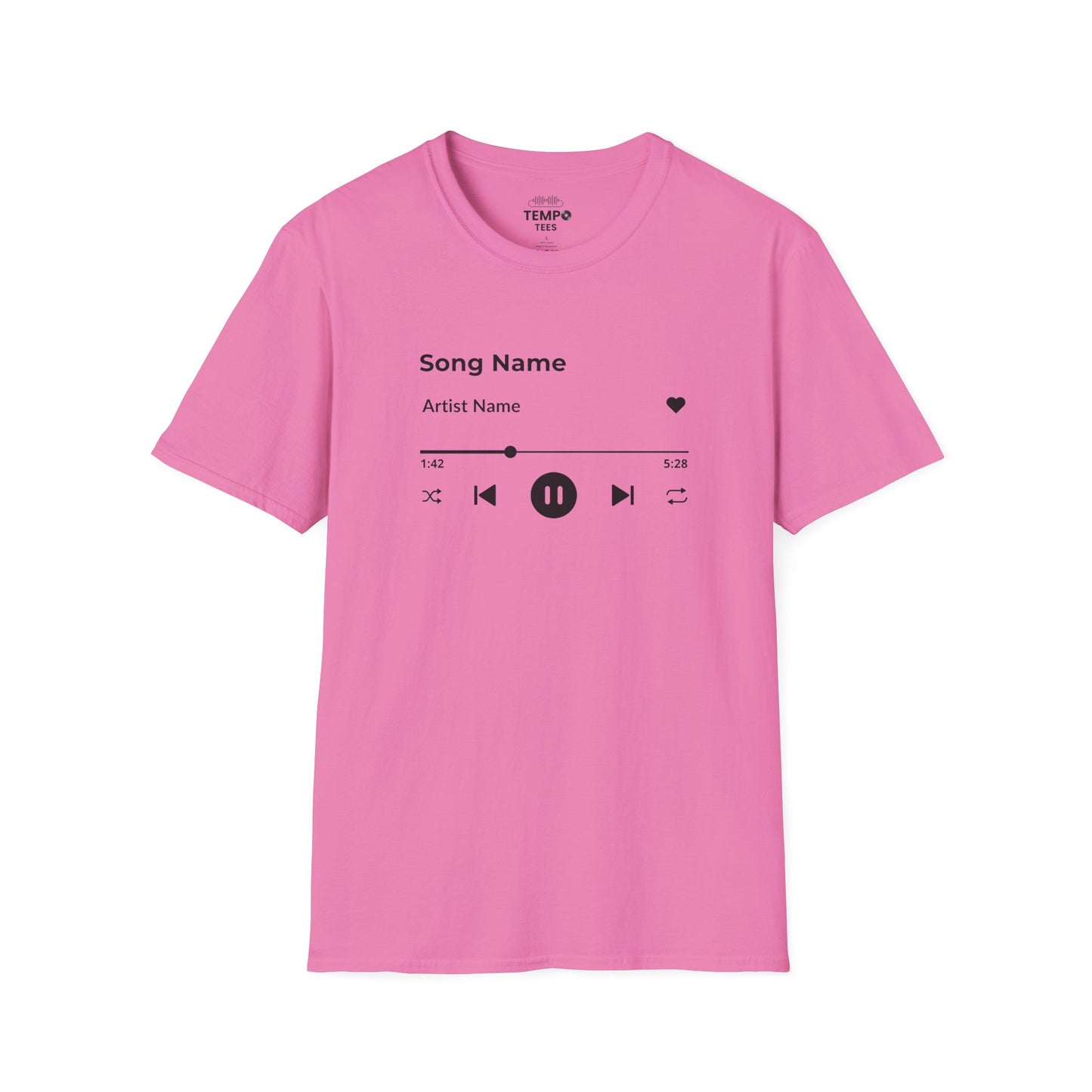 Personalized Music Player Tee 🎧 Clean UI Design - Music Lover Gift