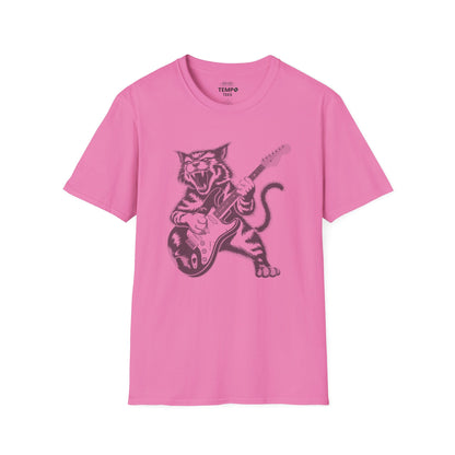 Rock Cat Guitar Tee 🎸 Funny Music Shirt