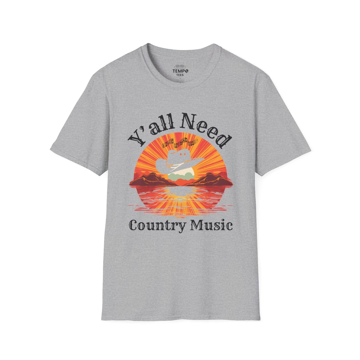 Y'all Need Country Tee 🤠🎶 Sunset Cowboy Hat Shirt