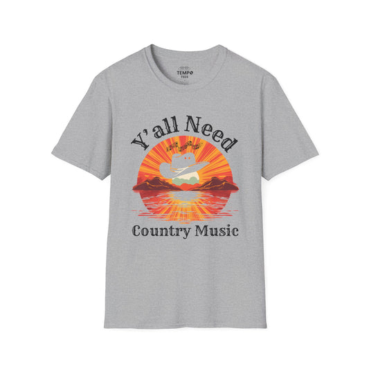 Y'all Need Country Tee 🤠🎶 Sunset Cowboy Hat Shirt