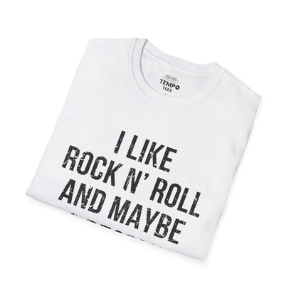 I Like Rock N' Roll and Maybe 3 People Tee 🎸 Bold Introverted Rock Shirt - Distressed Design