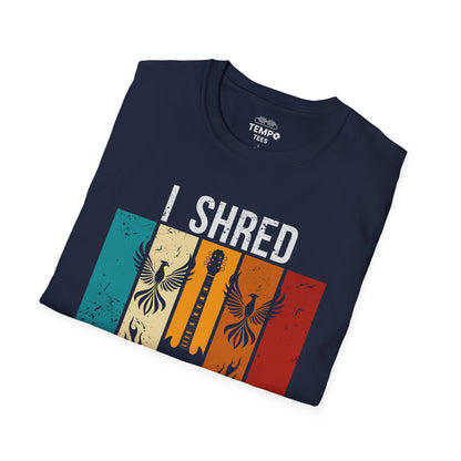 I Shred Therefore I Am T-Shirt 🎸 Retro Guitar Philosophy Shirt