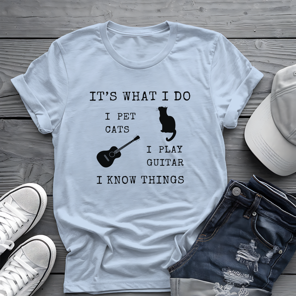 It's What I Do Tee 🐈🎸 Funny Cat & Guitar Shirt