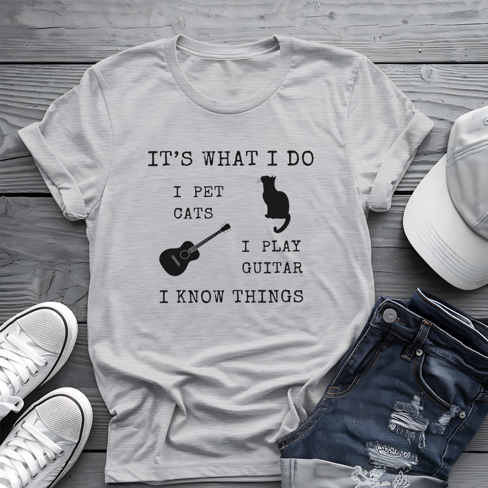 It's What I Do Tee 🐈🎸 Funny Cat & Guitar Shirt