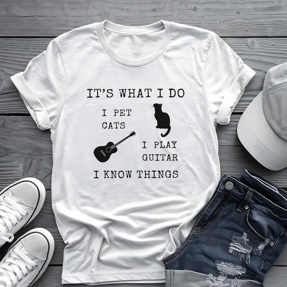 It's What I Do Tee 🐈🎸 Funny Cat & Guitar Shirt