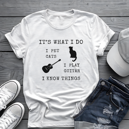 It's What I Do Tee 🐈🎸 Funny Cat & Guitar Shirt