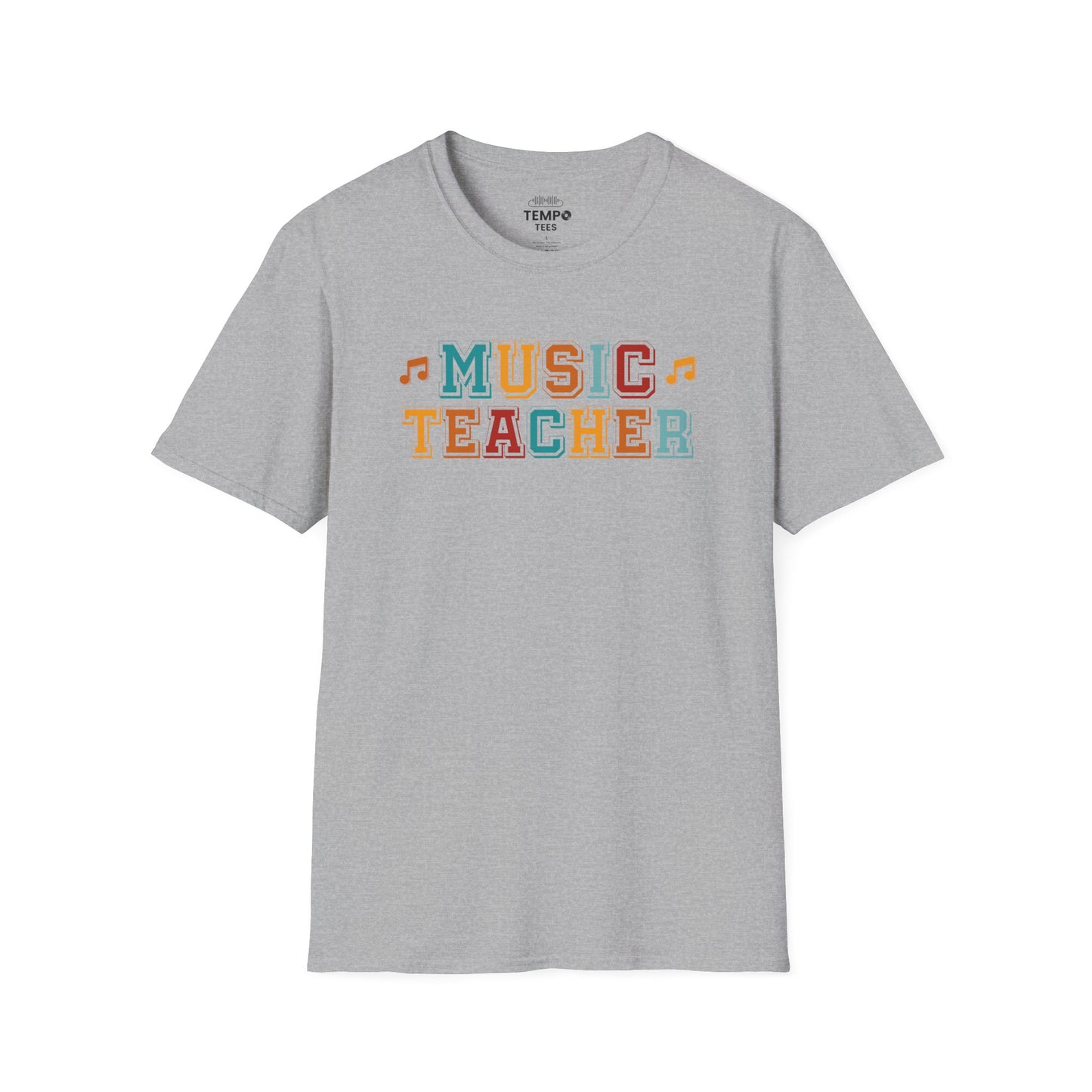 Retro Music Teacher Tee 🎶 Colorful Educator Shirt - Music Appreciation Gift