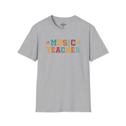 Retro Music Teacher Tee 🎶 Colorful Educator Shirt - Music Appreciation Gift