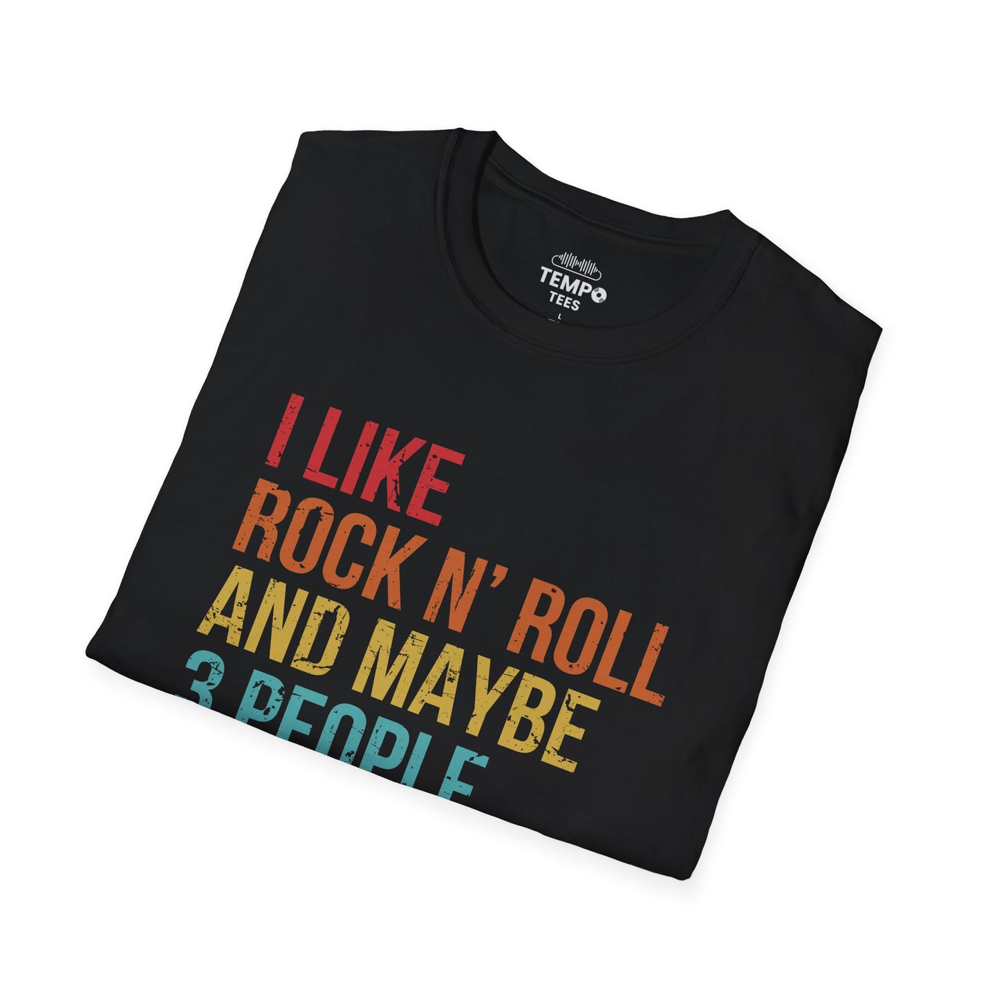 I Like Rock N' Roll and Maybe 3 People Tee 🎸 Funny Introverted Rock Shirt - Retro Design