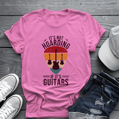 It's Not Hoarding If It's Guitars Tee - Retro Guitar Pick Design 🎸 Funny Musician Shirt