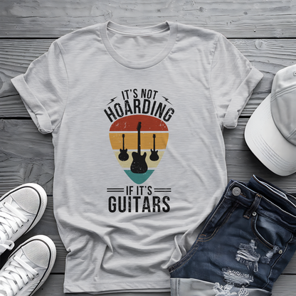 It's Not Hoarding If It's Guitars Tee - Retro Guitar Pick Design 🎸 Funny Musician Shirt