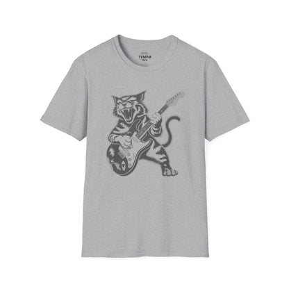 Rock Cat Guitar Tee 🎸 Funny Music Shirt