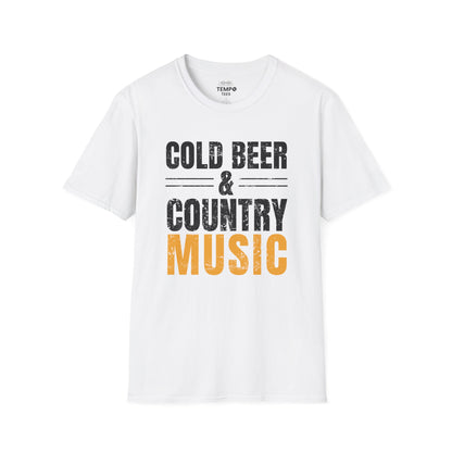 Cold Beer Country Tee 🍺🎶 Funny Country Music Shirt